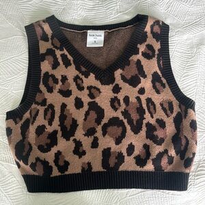 Nordstrom Cheetah Print Crop Top Sz Small